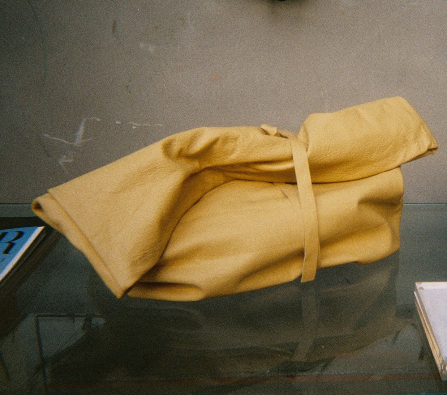 Roll Top Leather Clutch