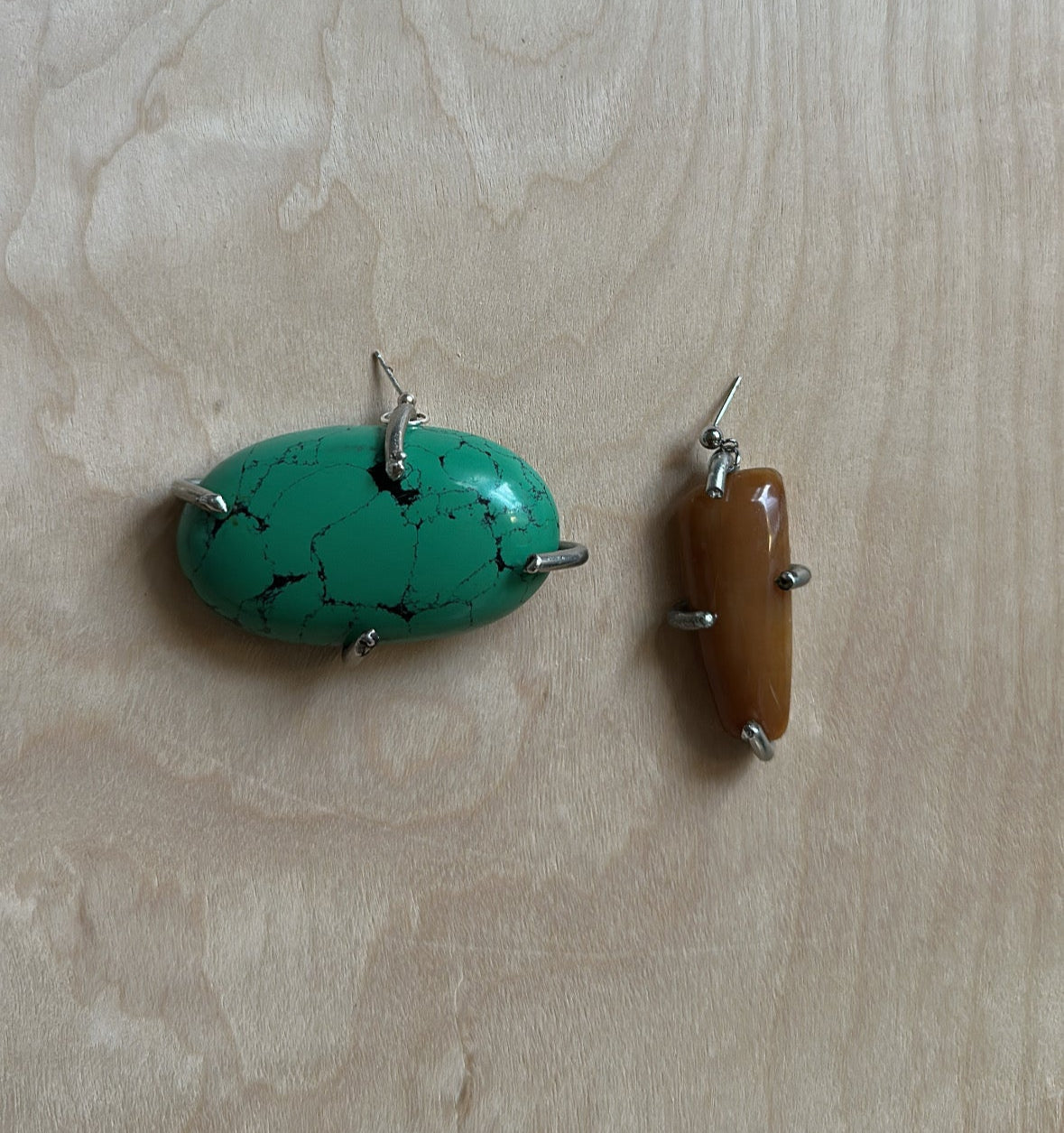 Turq Palm Stone Earrings