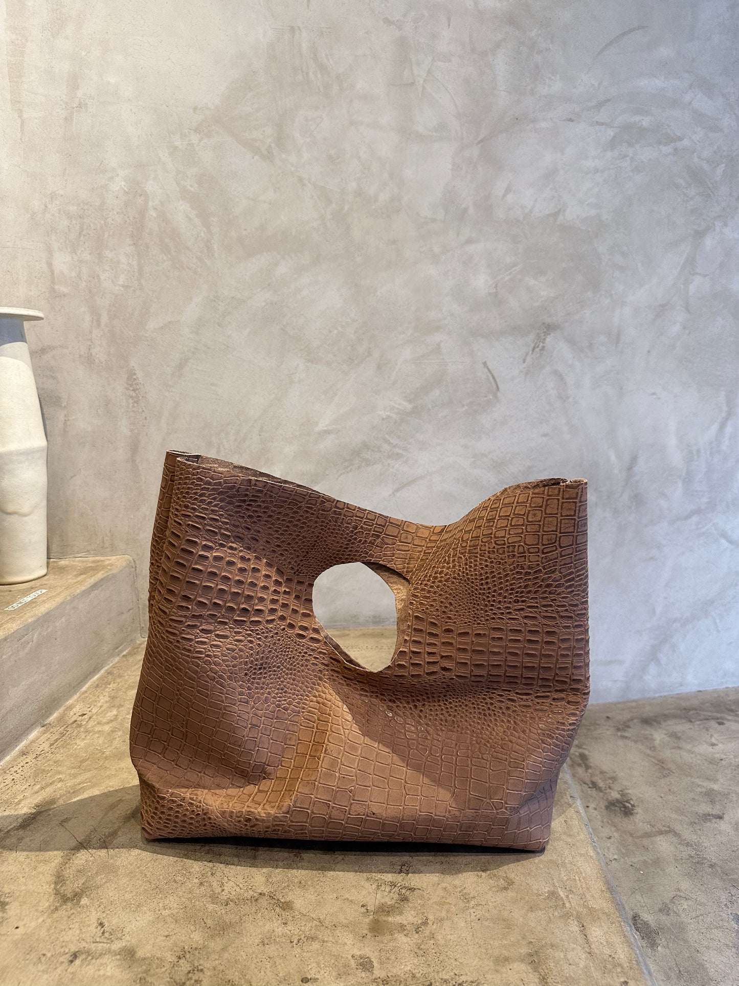Brown Croc Bubble Bag
