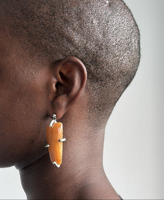Turq Palm Stone Earrings